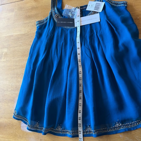 French Connection Size 10 Ocean blue silk camisole with beading throughout. - Picture 15 of 16